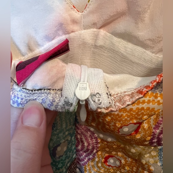 100% Silk Juliette Longuet Dress Size 2 Y2K Colorful Mini Dress - Picture 4 of 6